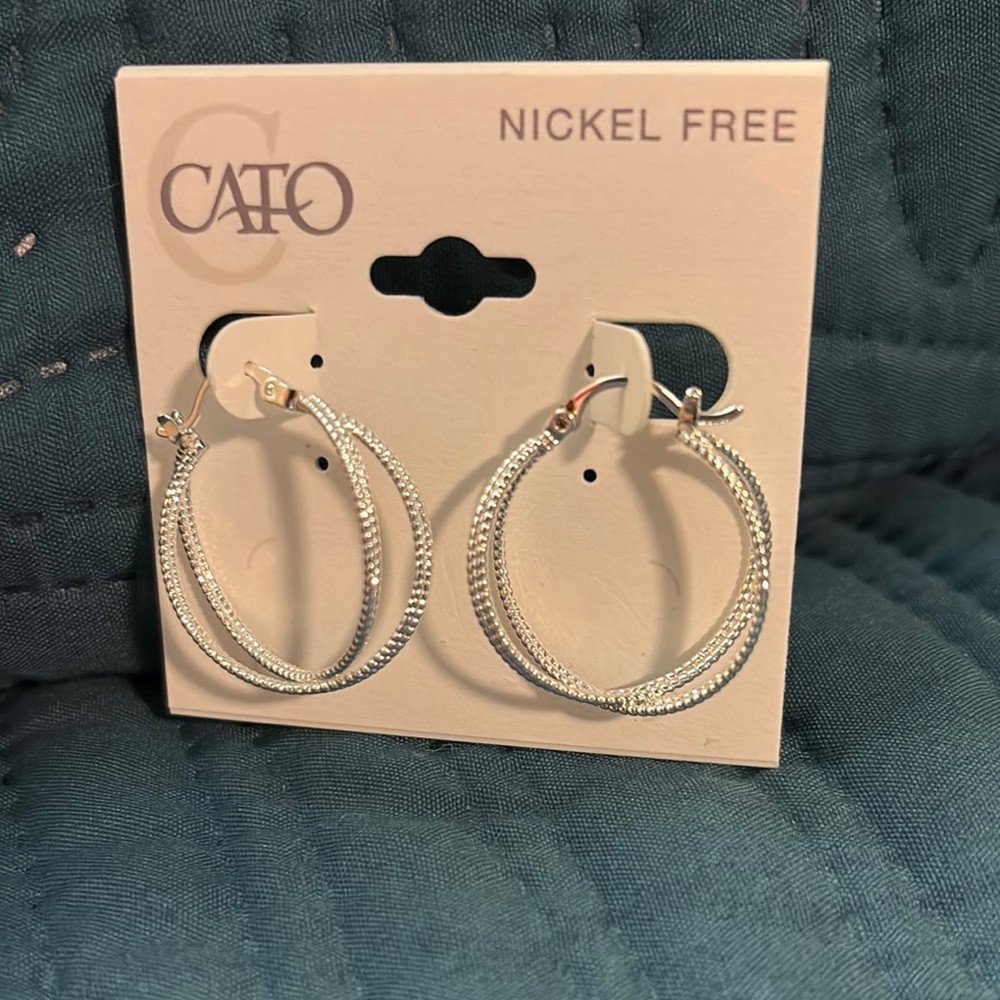 Cato Silver Hoop Earrings - Nickel Free